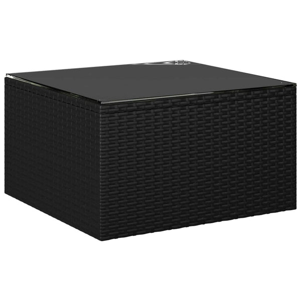 10-tlg. Garten-Lounge-Set mit Kissen Poly Rattan Schwarz