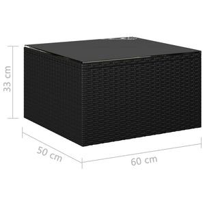 11-tlg. Garten-Lounge-Set mit Kissen Poly Rattan Schwarz