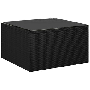 10-tlg. Garten-Lounge-Set mit Kissen Poly Rattan Schwarz