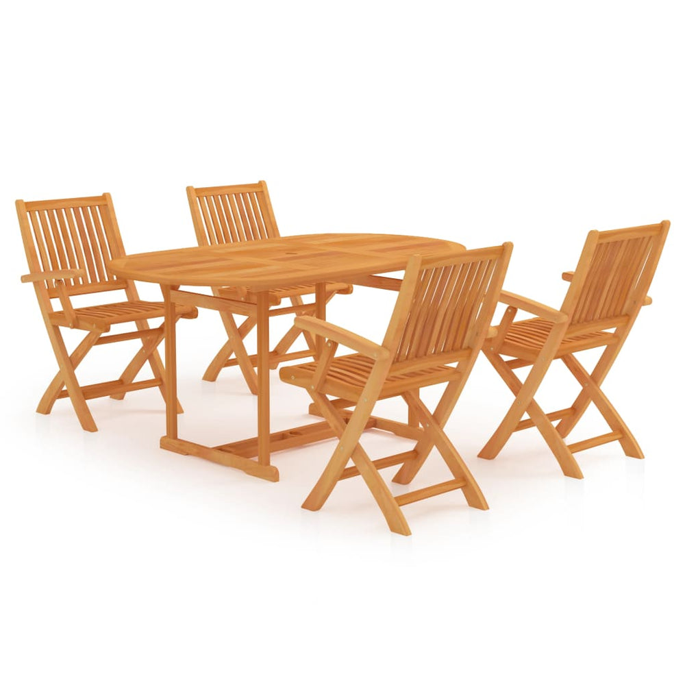 vidaXL Salon de jardin 5 pcs Bois de teck massif