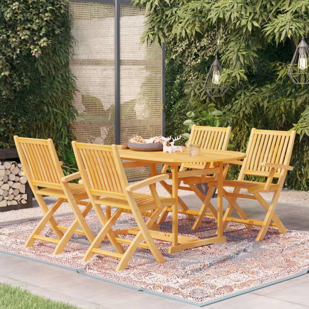 vidaXL Salon de jardin 5 pcs Bois de teck massif