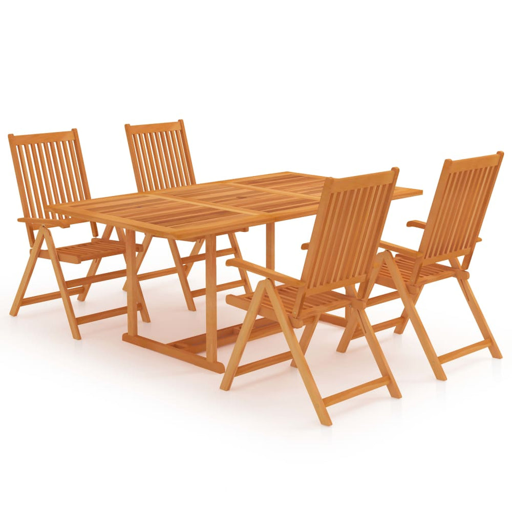 vidaXL Salon de jardin 5 pcs Bois de teck massif