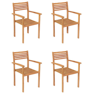 5-tlg. Garten-Essgruppe Massivholz Teak