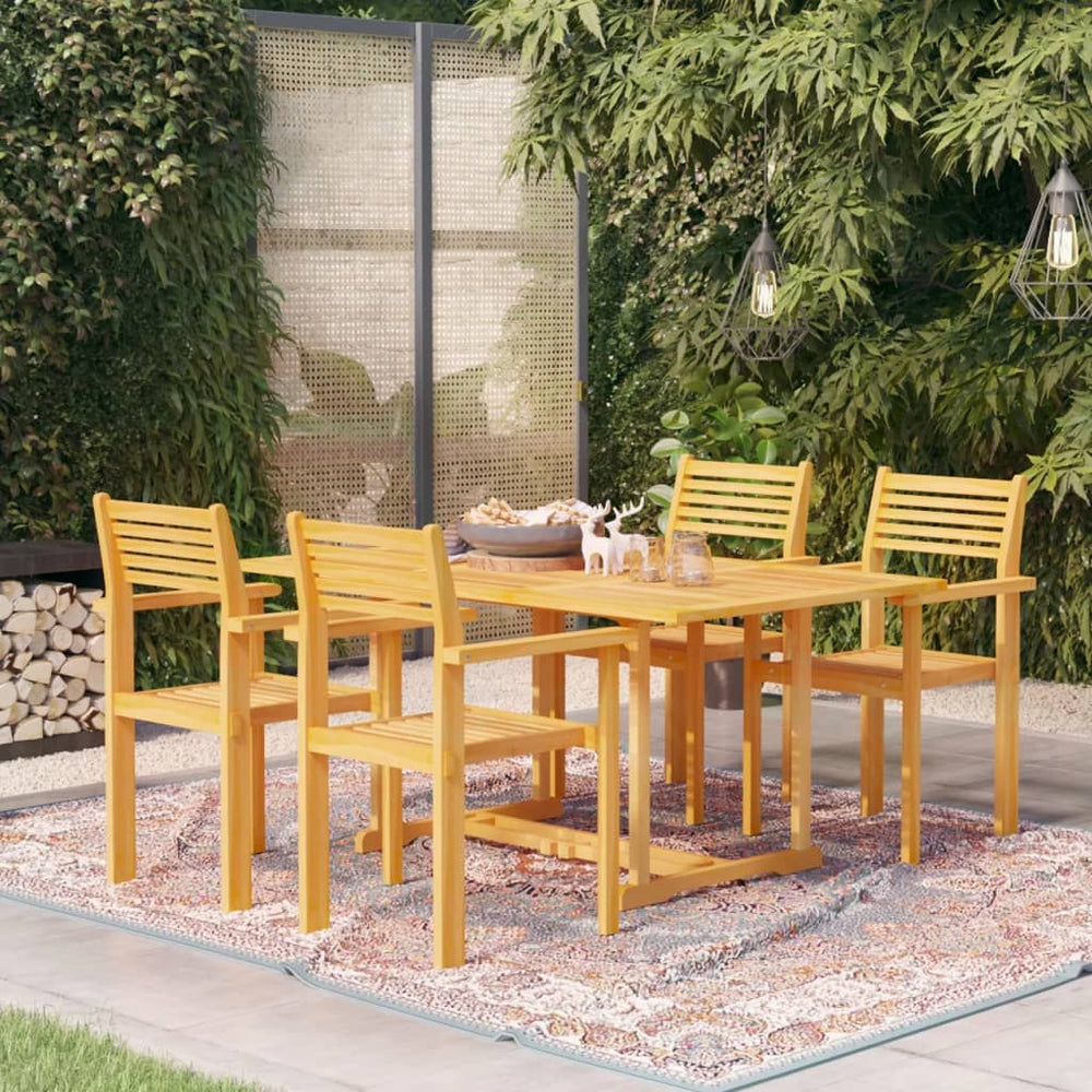 vidaXL Salon de jardin 5 pcs Bois de teck massif