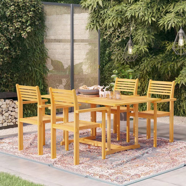 5-tlg. Garten-Essgruppe Massivholz Teak