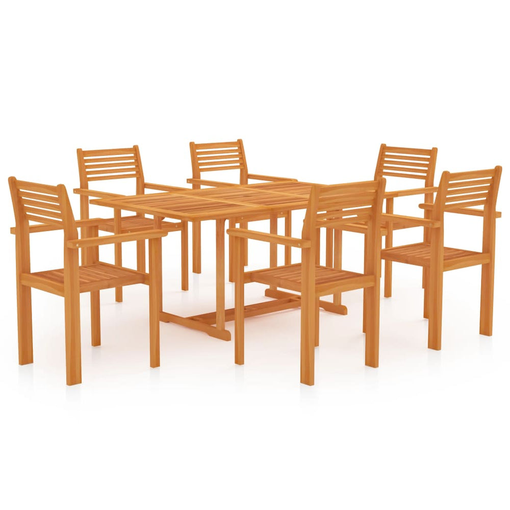 vidaXL Ensemble de salle à manger de jardin 7 pcs Bois de teck massif