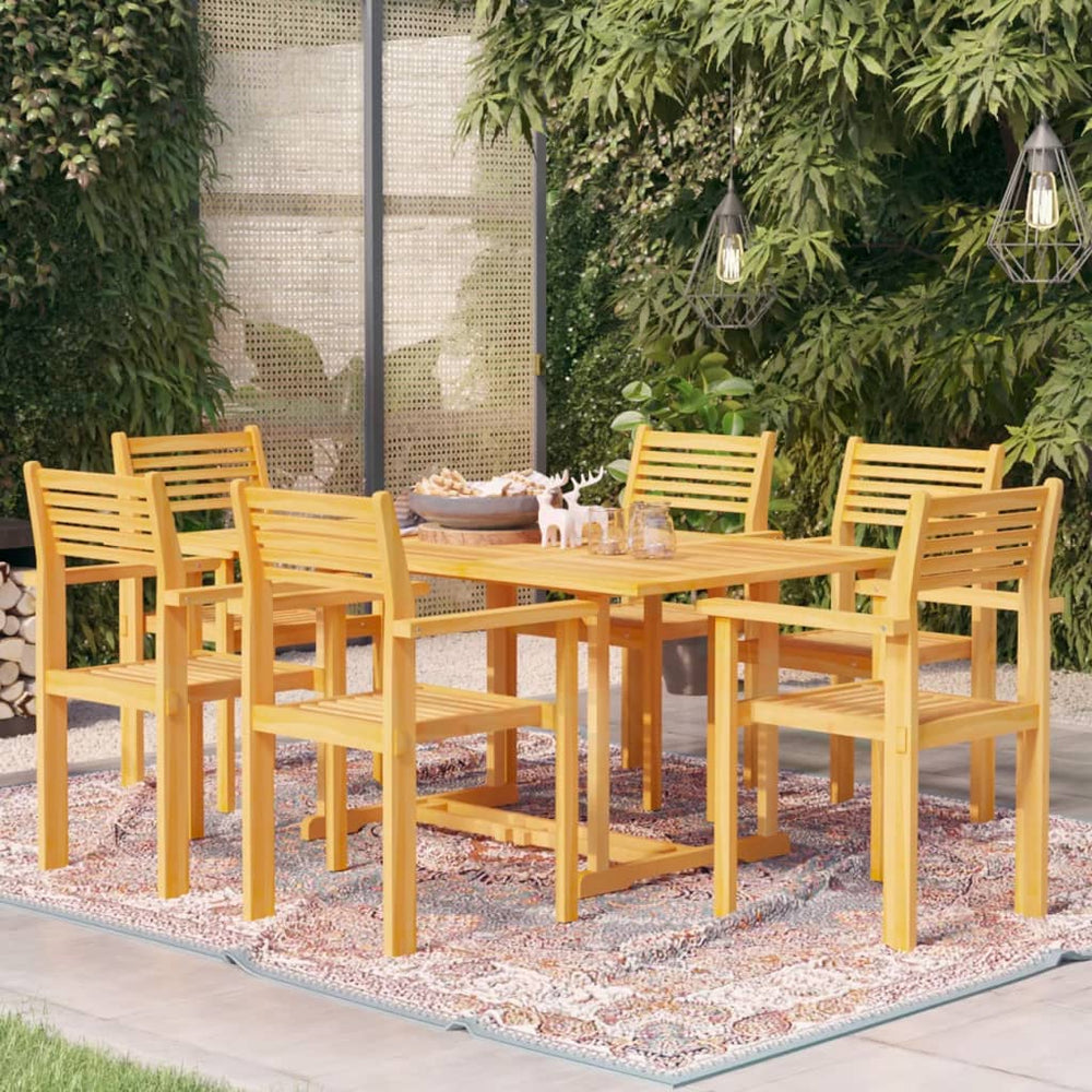 vidaXL Ensemble de salle à manger de jardin 7 pcs Bois de teck massif