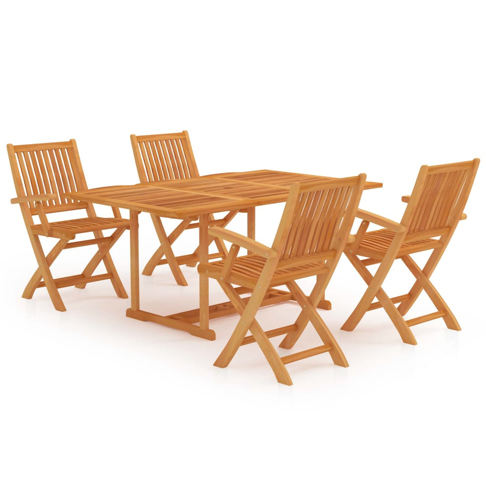 vidaXL Salon de jardin 5 pcs Bois de teck massif