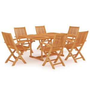 7-tlg. Garten-Essgruppe Massivholz Teak