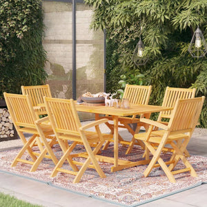 7-tlg. Garten-Essgruppe Massivholz Teak