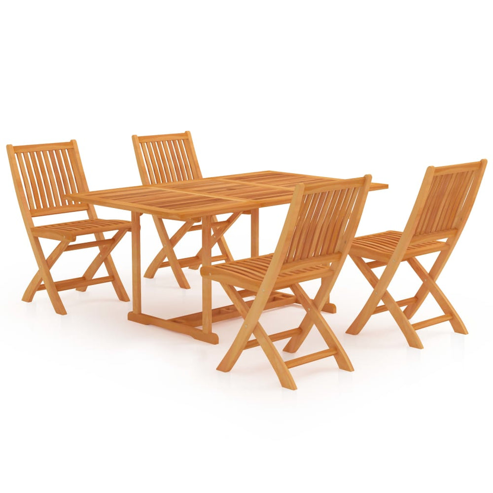 vidaXL Salon de jardin 5 pcs Bois de teck massif