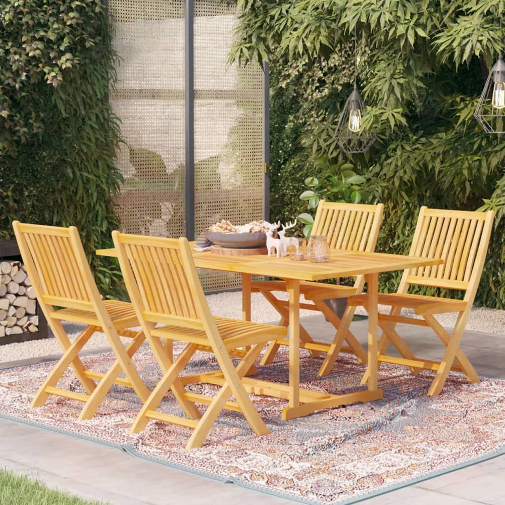 vidaXL Salon de jardin 5 pcs Bois de teck massif