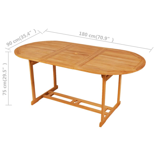 7-tlg. Garten-Essgruppe Massivholz Teak