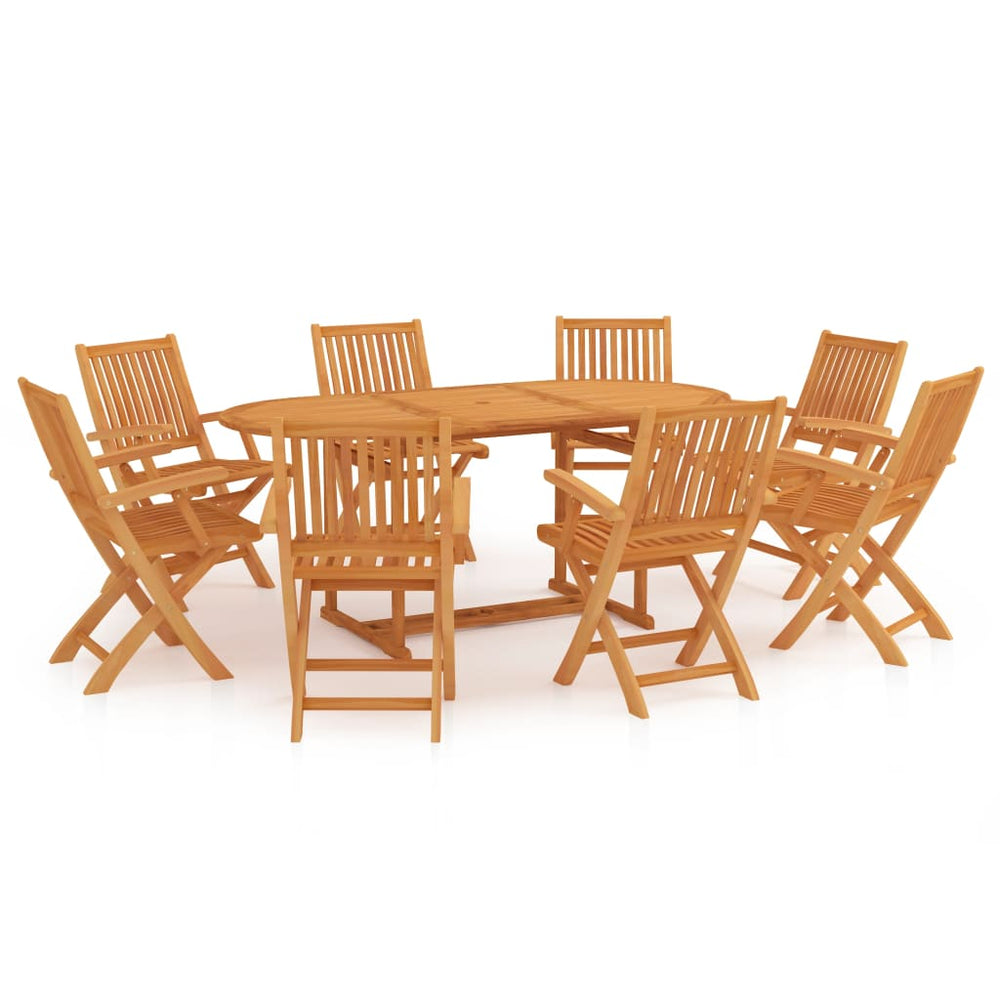 vidaXL Salle à manger de jardin 9 pcs Bois de teck massif