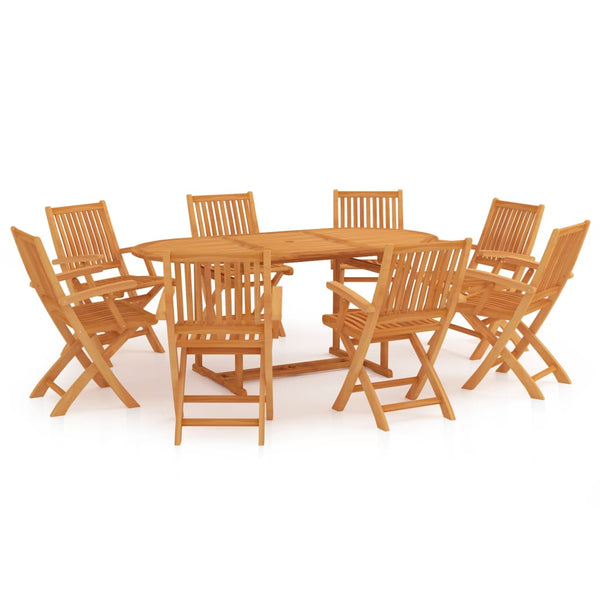 9-tlg. Garten-Essgruppe Massivholz Teak