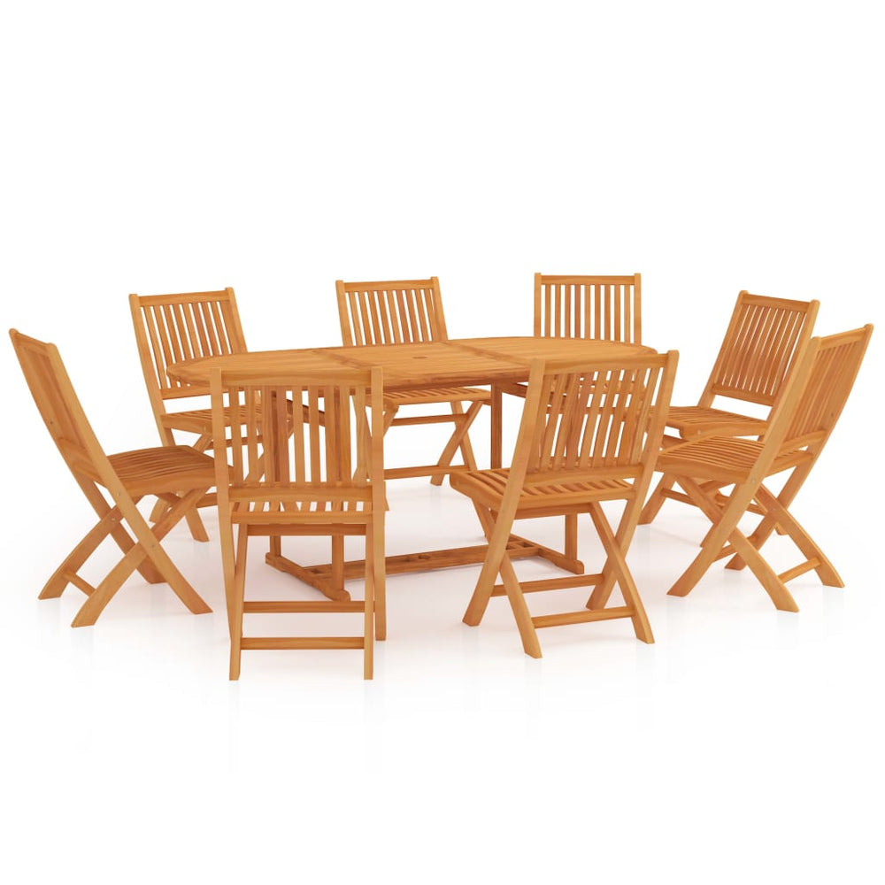 vidaXL Salle à manger de jardin 9 pcs Bois de teck massif