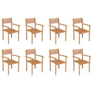 9-tlg. Garten-Essgruppe Massivholz Teak