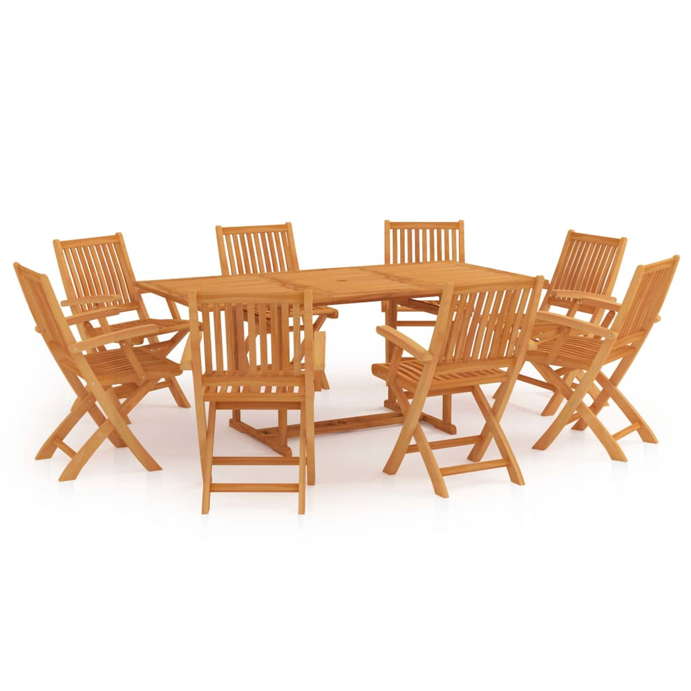 vidaXL Salle à manger de jardin 9 pcs Bois de teck massif