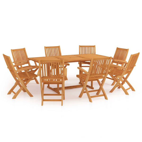9-tlg. Garten-Essgruppe Massivholz Teak