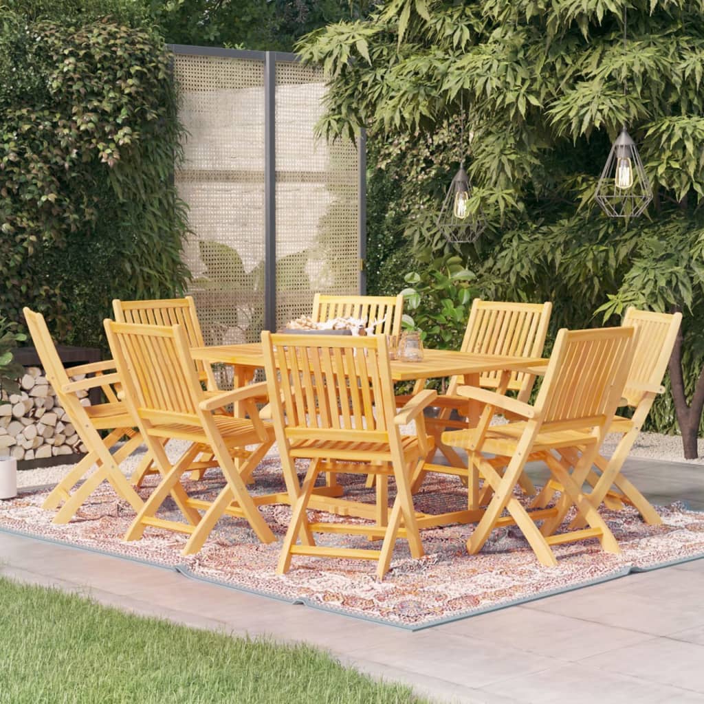 9-tlg. Garten-Essgruppe Massivholz Teak