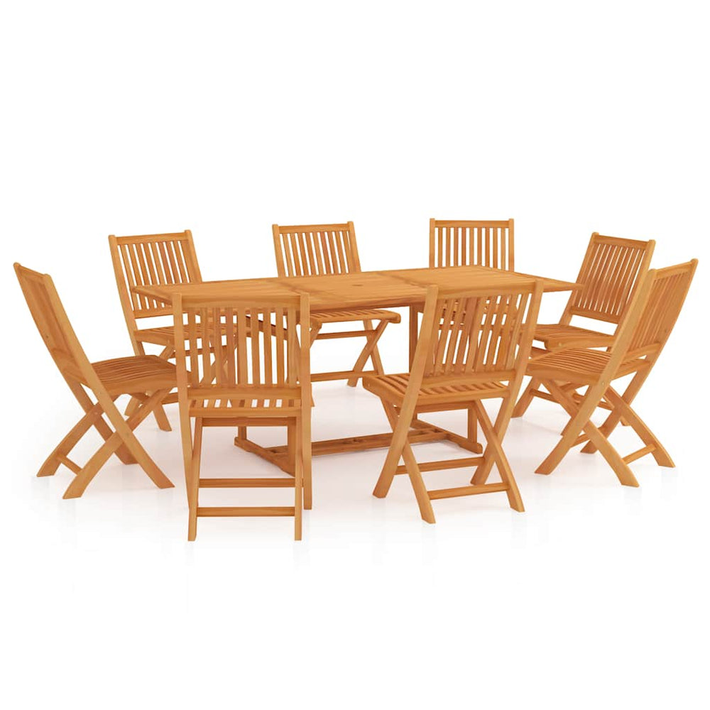 vidaXL Salle à manger de jardin 9 pcs Bois de teck massif