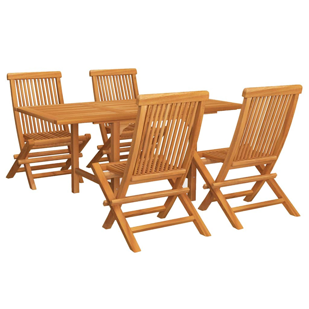 vidaXL Salon de jardin 5 pcs Bois de teck massif