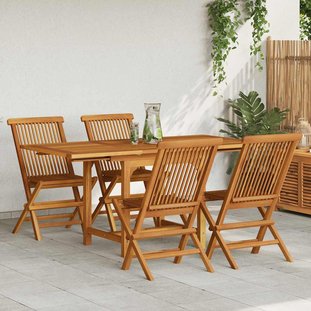 vidaXL Salon de jardin 5 pcs Bois de teck massif