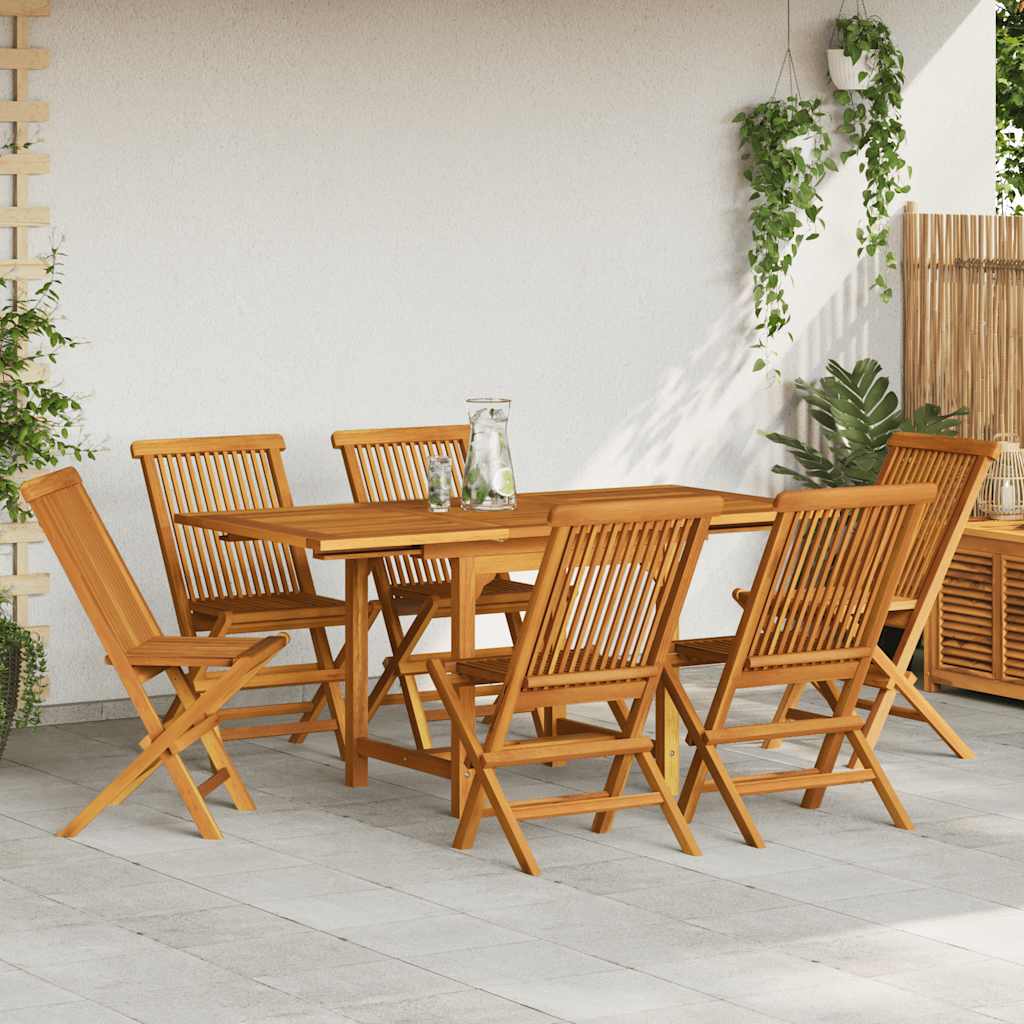 7-tlg. Garten-Essgruppe Massivholz Teak