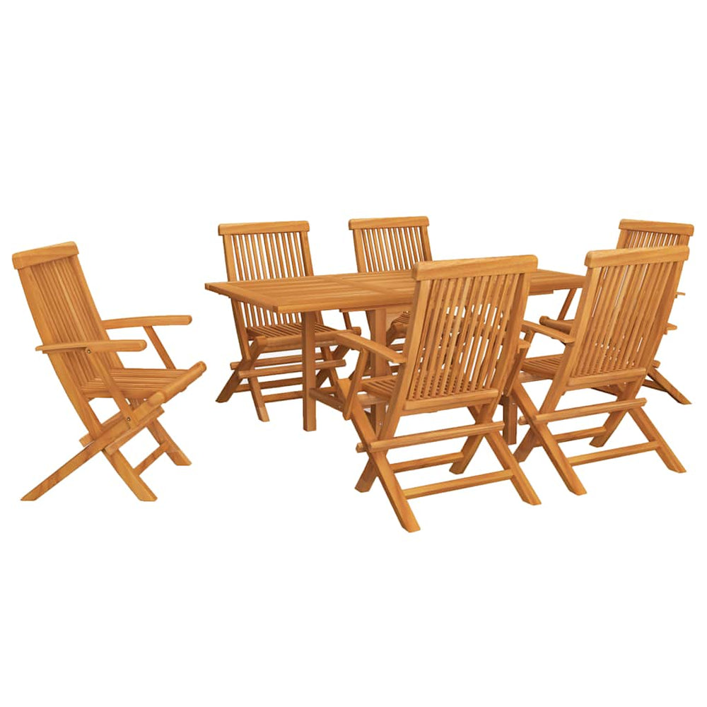 vidaXL Ensemble de salle à manger de jardin 7 pcs Bois de teck massif