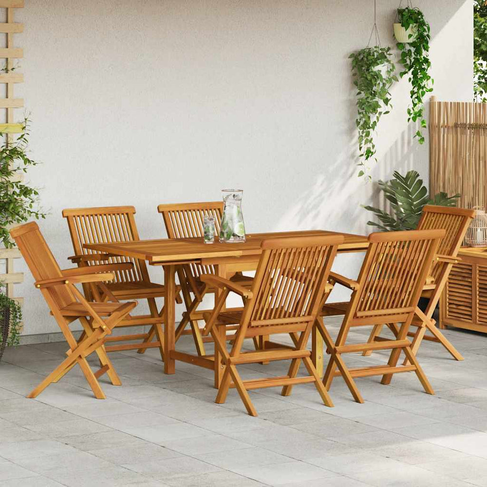 vidaXL Ensemble de salle à manger de jardin 7 pcs Bois de teck massif