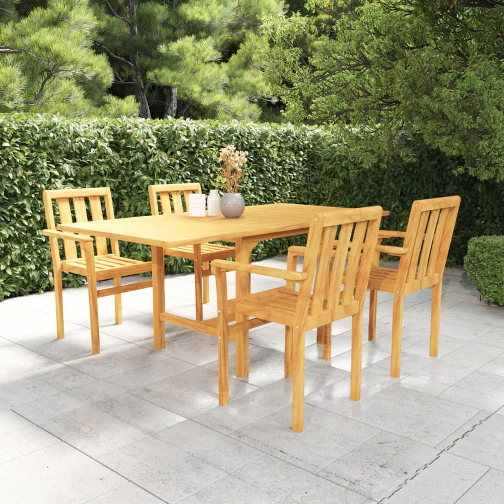 vidaXL Salon de jardin 5 pcs Bois de teck massif