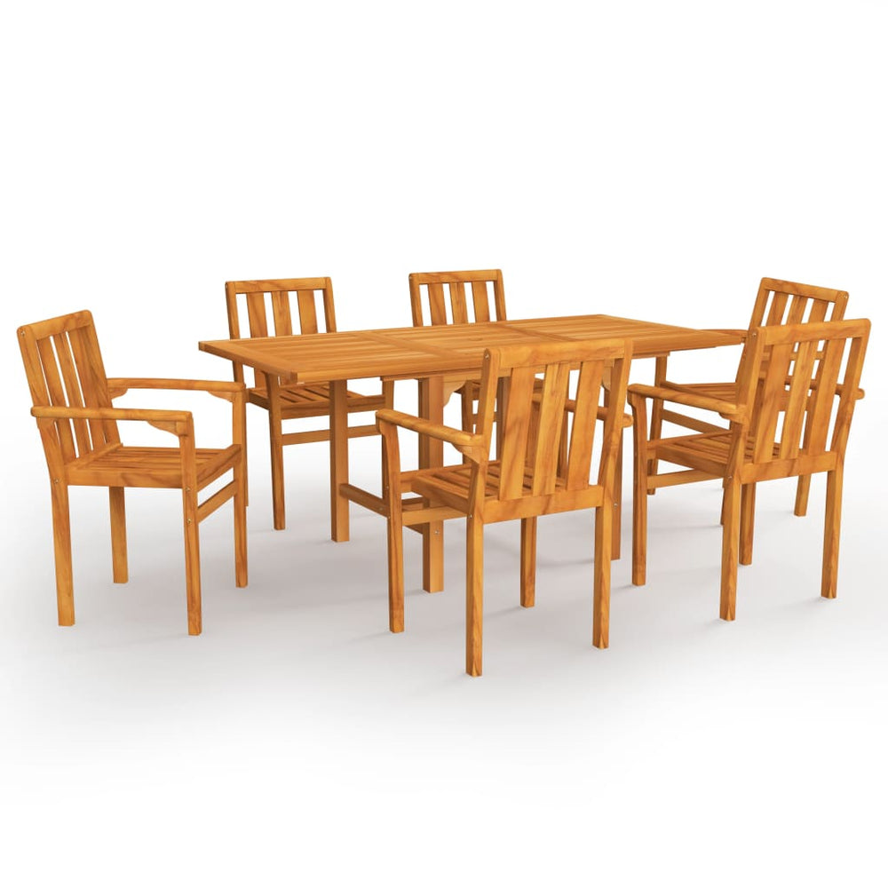 vidaXL Ensemble de salle à manger de jardin 7 pcs Bois de teck massif