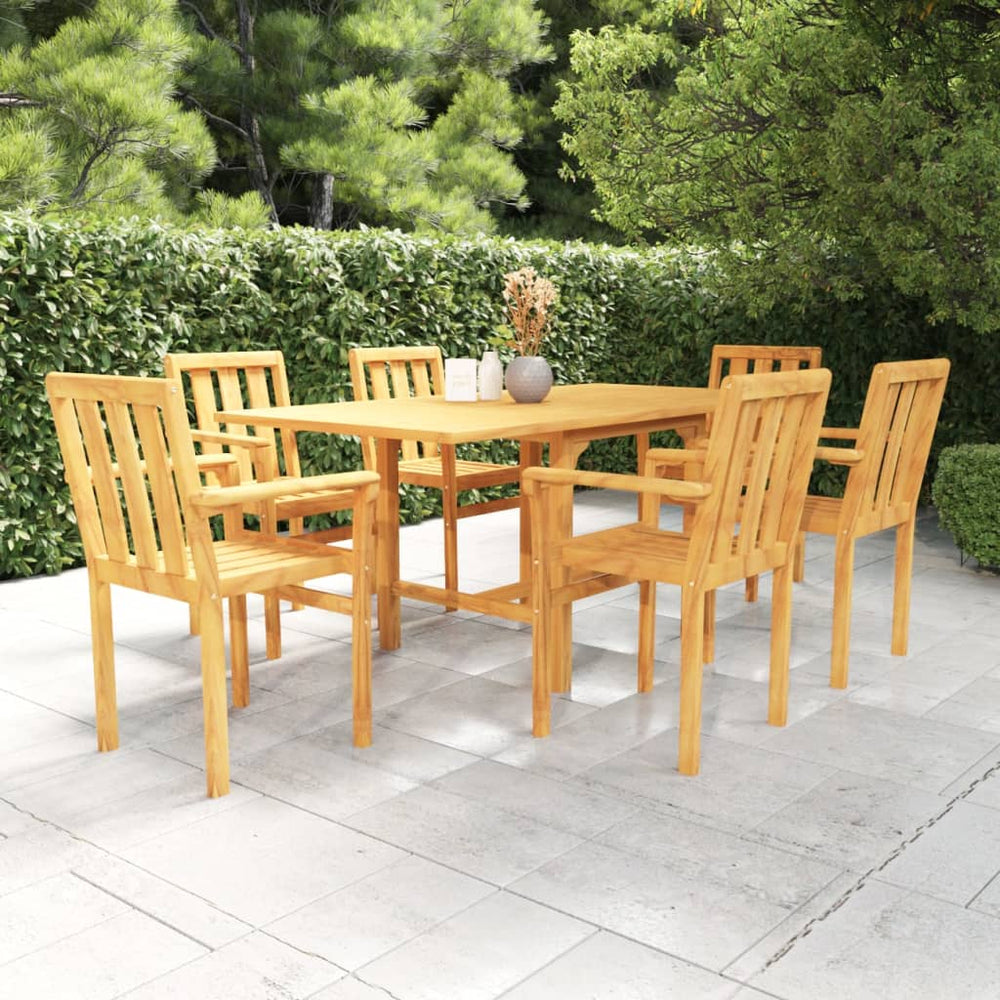 vidaXL Ensemble de salle à manger de jardin 7 pcs Bois de teck massif