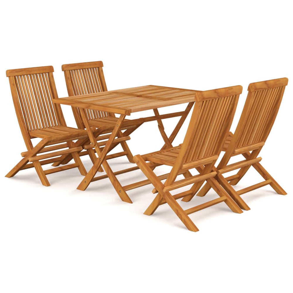 vidaXL Salon de jardin 5 pcs Bois de teck massif