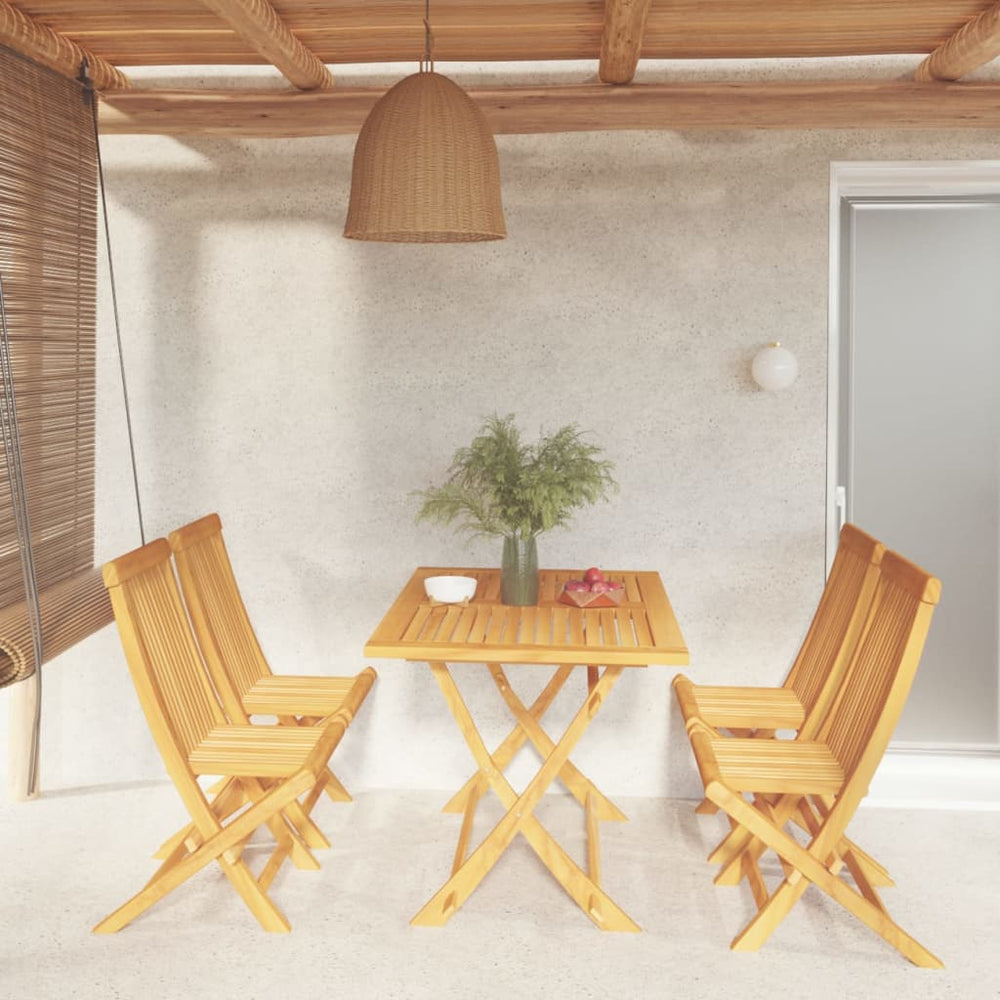 vidaXL Salon de jardin 5 pcs Bois de teck massif