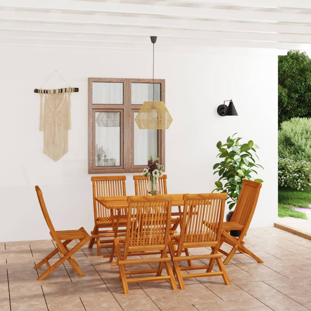 vidaXL Ensemble de salle à manger de jardin 7 pcs Bois de teck massif