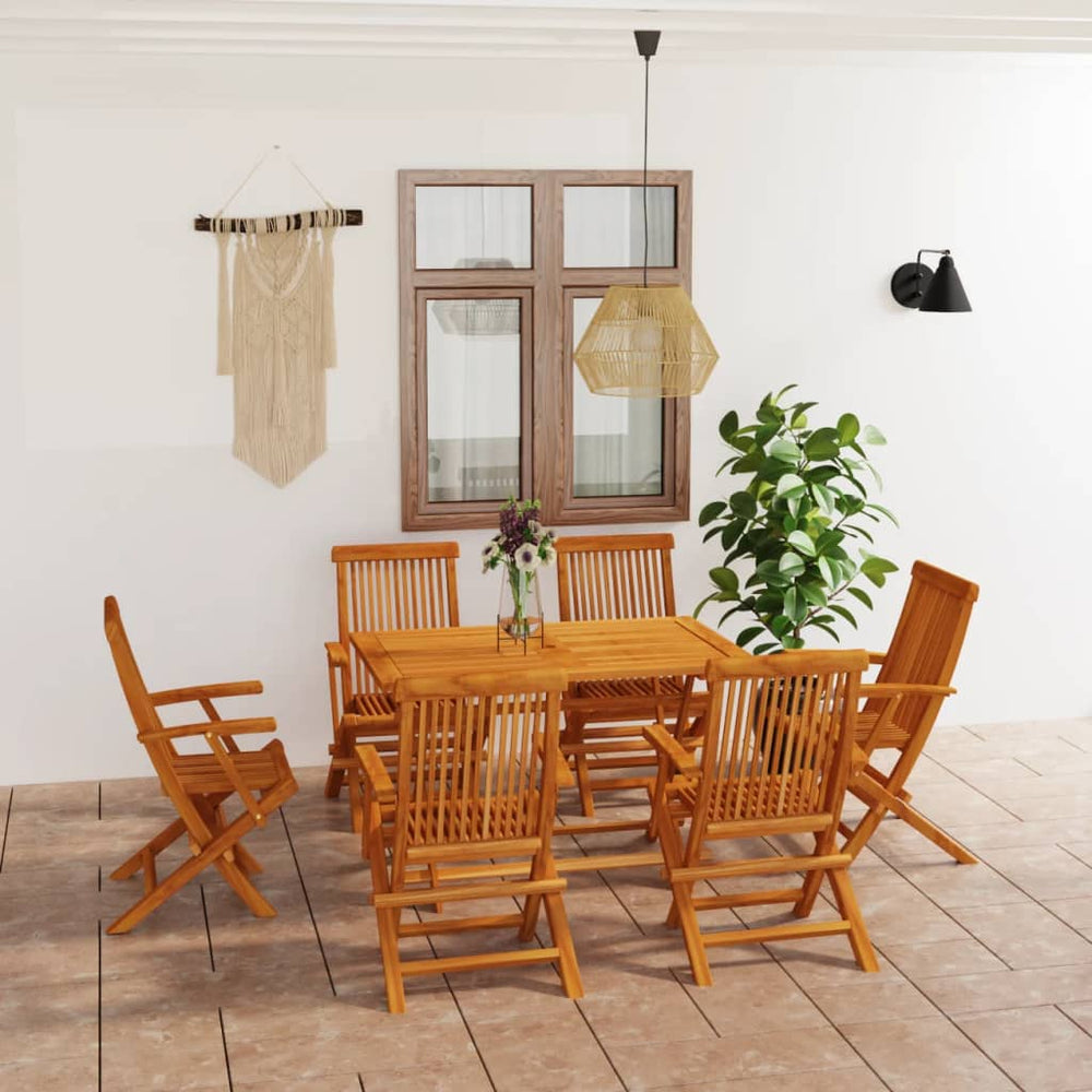 vidaXL Ensemble de salle à manger de jardin 7 pcs Bois de teck massif