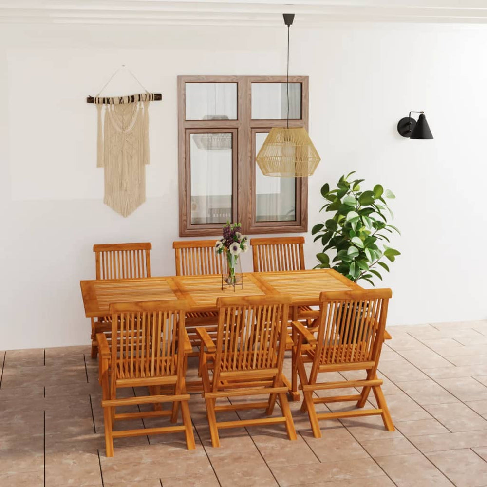 vidaXL Ensemble de salle à manger de jardin 7 pcs Bois de teck massif