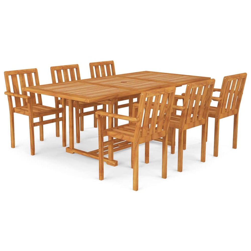 vidaXL Ensemble de salle à manger de jardin 7 pcs Bois de teck massif