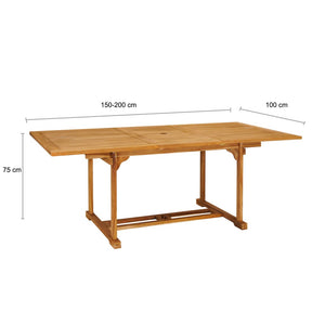 7-tlg. Garten-Essgruppe Massivholz Teak