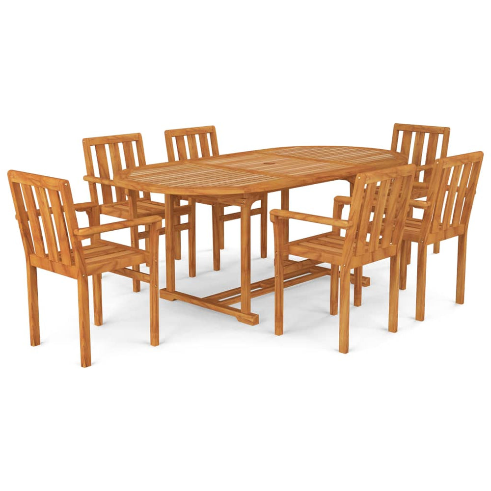 vidaXL Ensemble de salle à manger de jardin 7 pcs Bois de teck massif