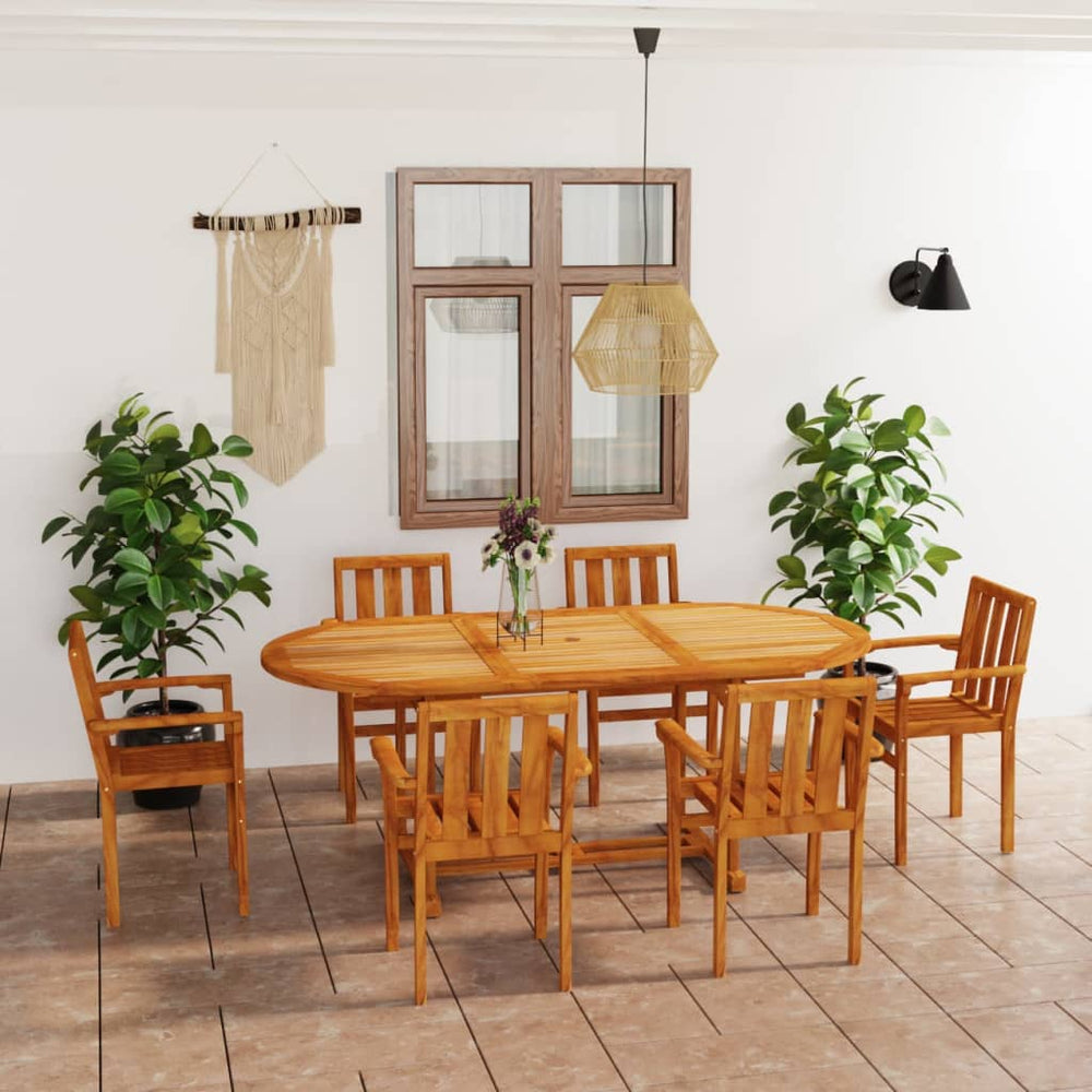 vidaXL Ensemble de salle à manger de jardin 7 pcs Bois de teck massif