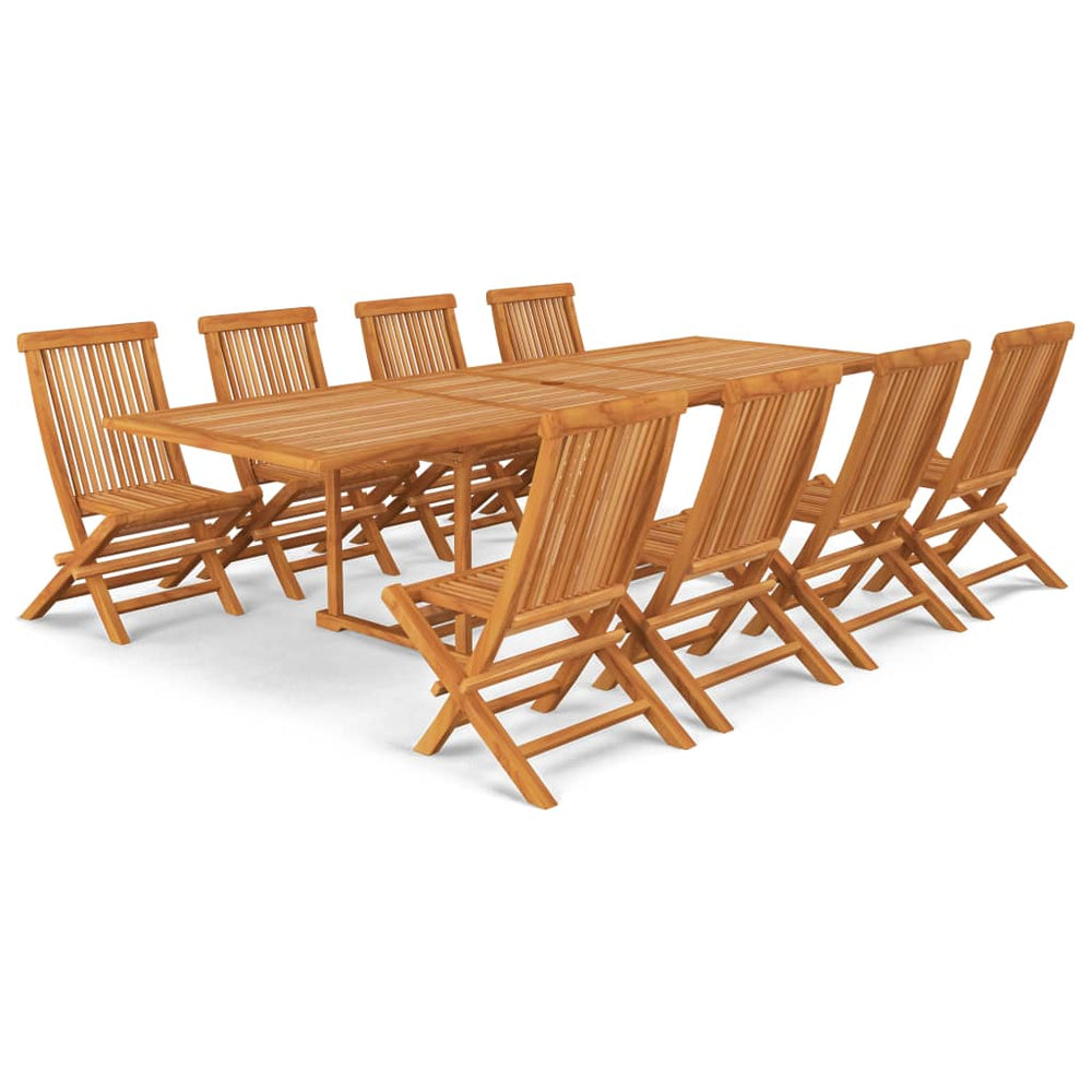 vidaXL Salon de jardin 9 pcs en bois de teck massif