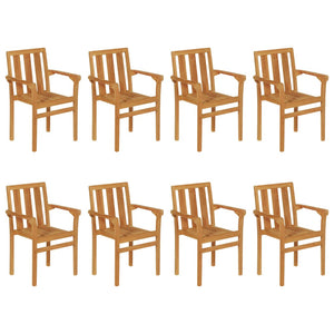 9-tlg. Garten-Essgruppe Teak Massivholz
