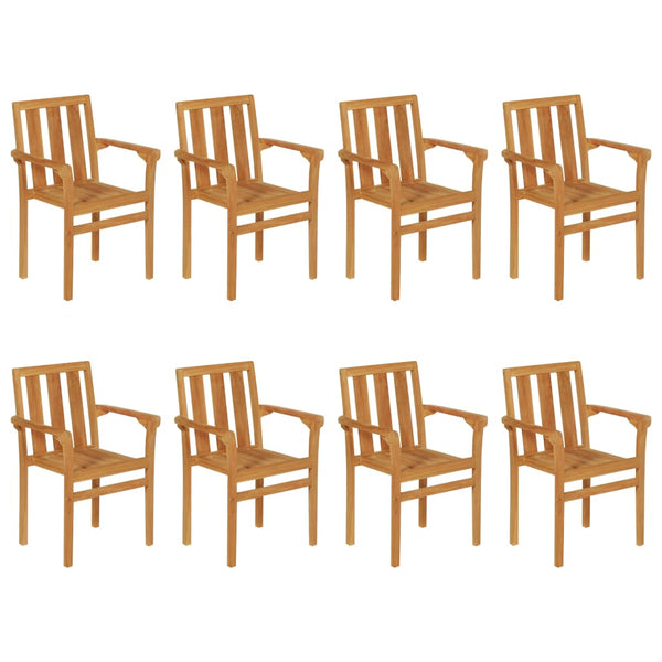 9-tlg. Garten-Essgruppe Teak Massivholz