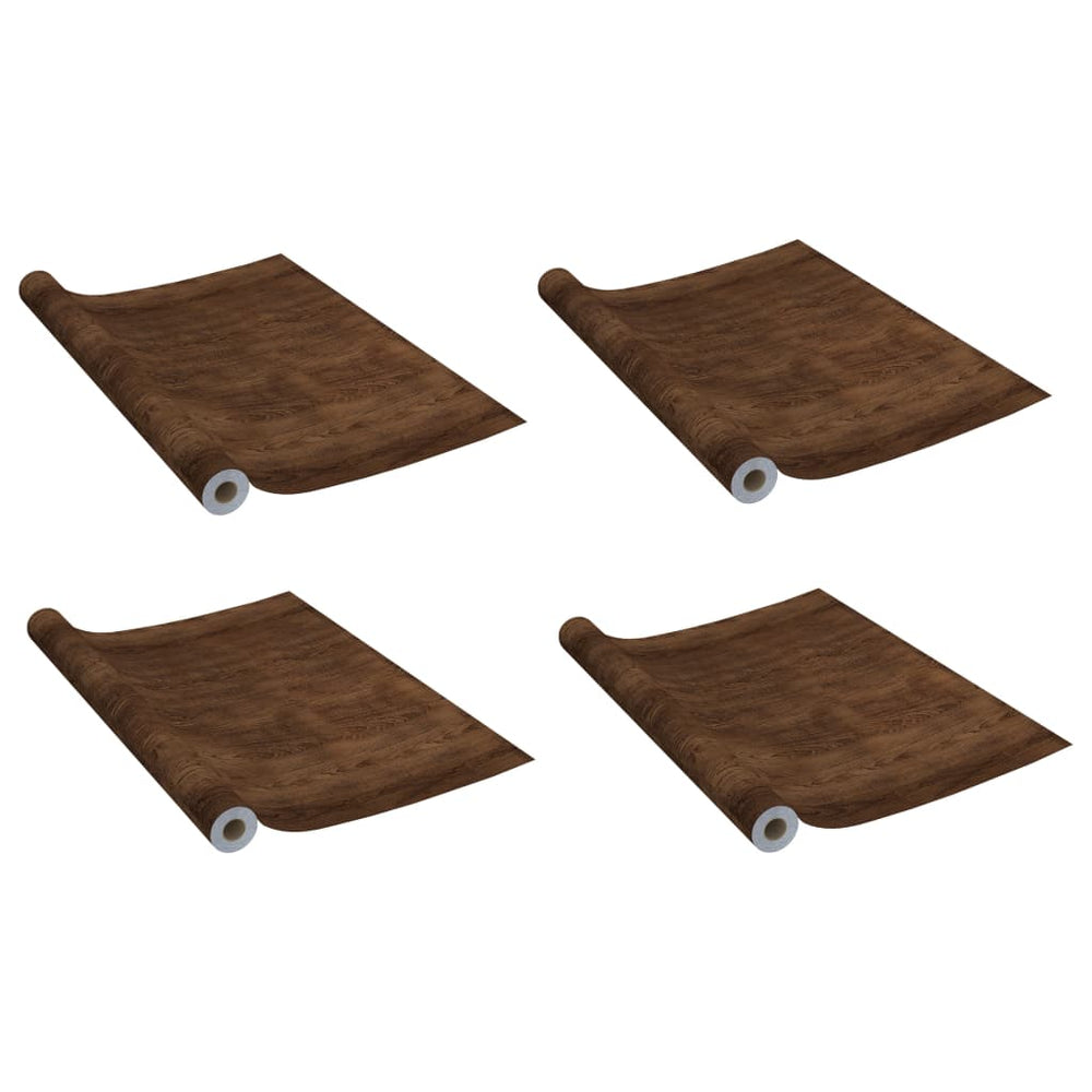 vidaXL Films adhésifs pour portes 4 pcs Chêne foncé 210x90 cm PVC