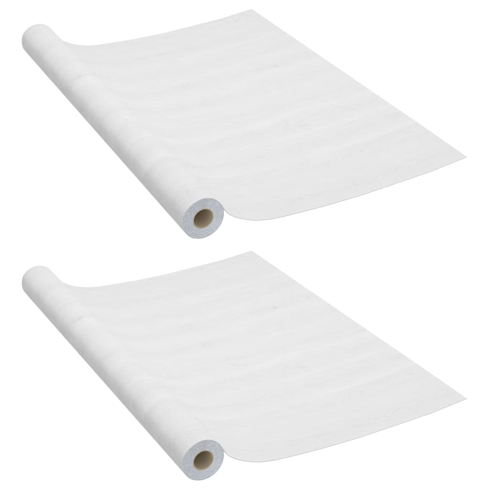 vidaXL Films adhésifs pour meubles 2 pcs Bois blanc 500x90 cm PVC