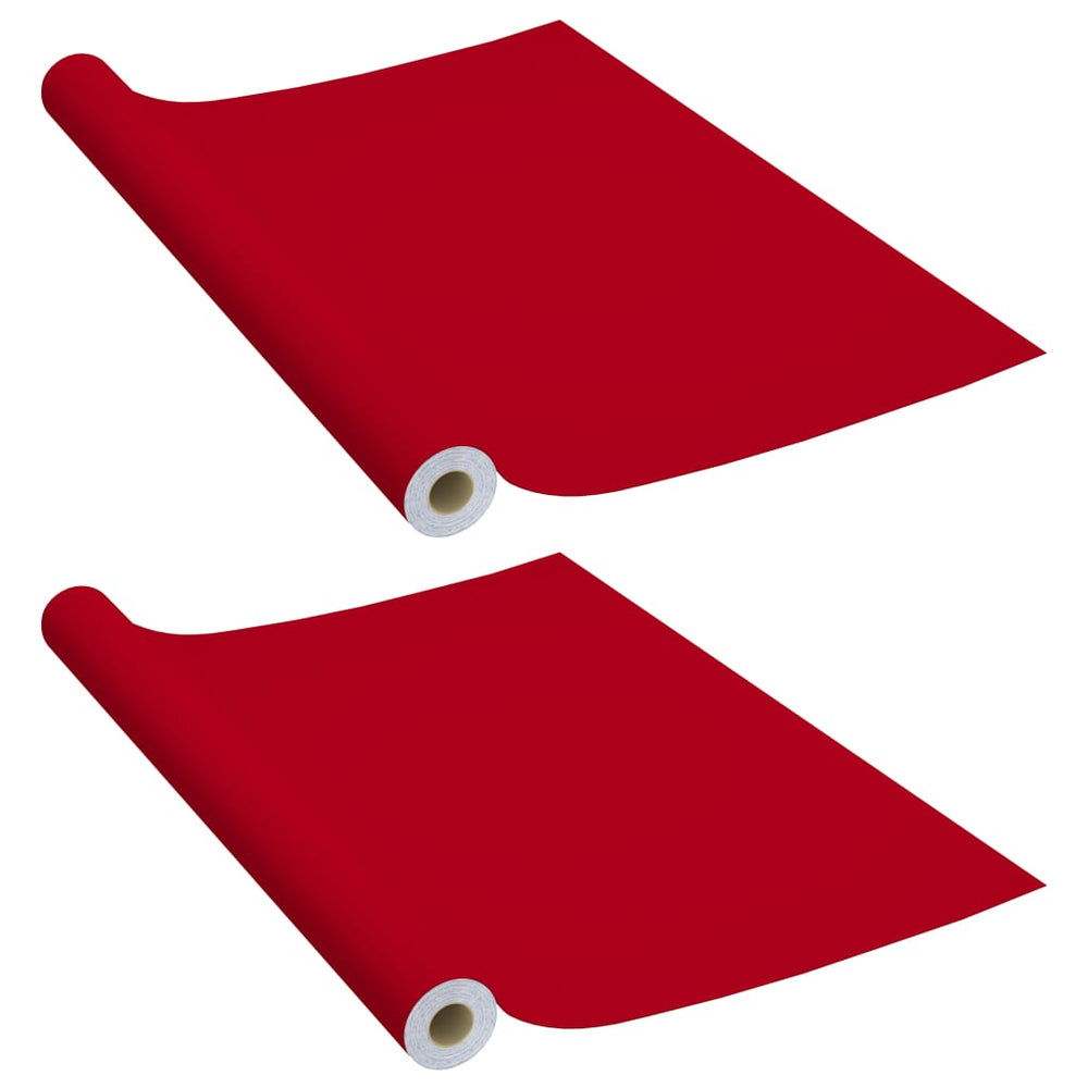 vidaXL Films adhésifs pour meubles 2 pcs Rouge 500x90 cm PVC