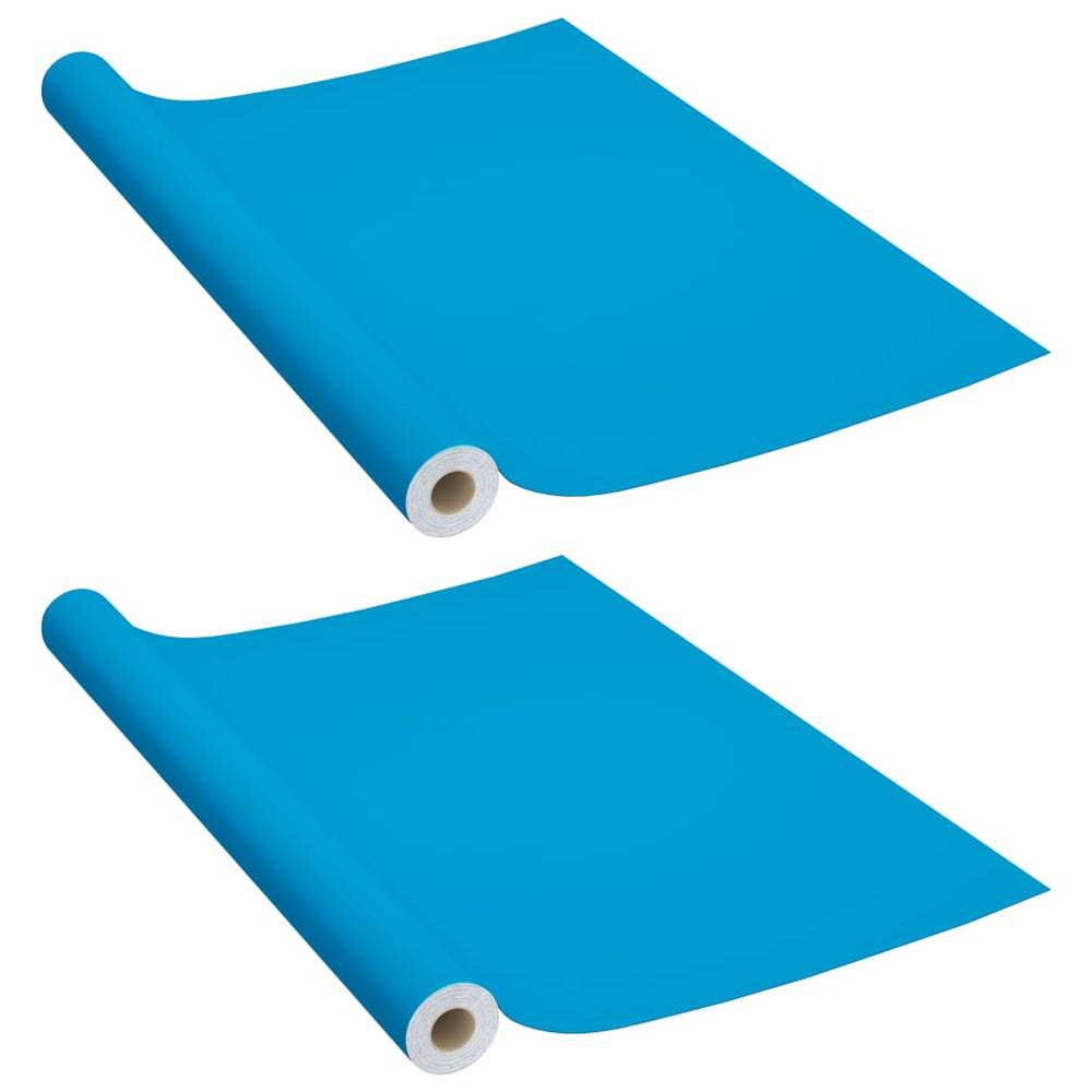 vidaXL Films adhésifs pour meubles 2 pcs Bleu azur 500x90 cm PVC