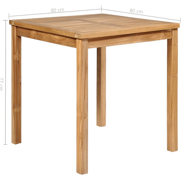 3-teiliges Garten-Ess-Set 80 x 80 cm Massivholz Teak